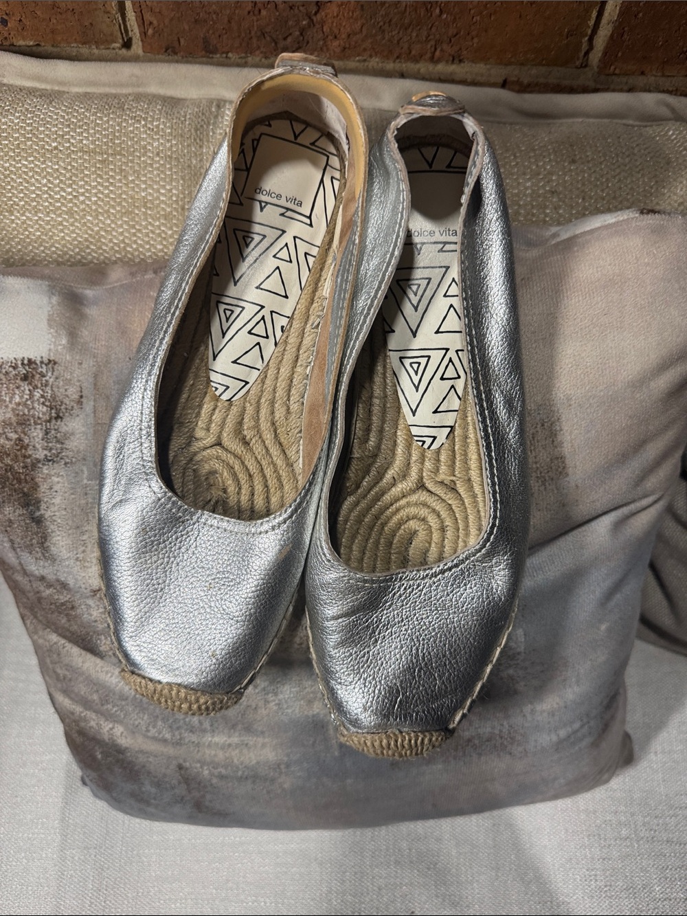 Dolce Vita Metallic Silver Espadrille Flats